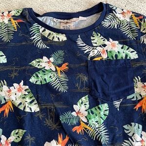 Hawaiian print picket tee shirt